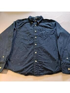Abercrombie & Fitch Men's Muscle Button Down Blue Shirt Long Sleeve XL